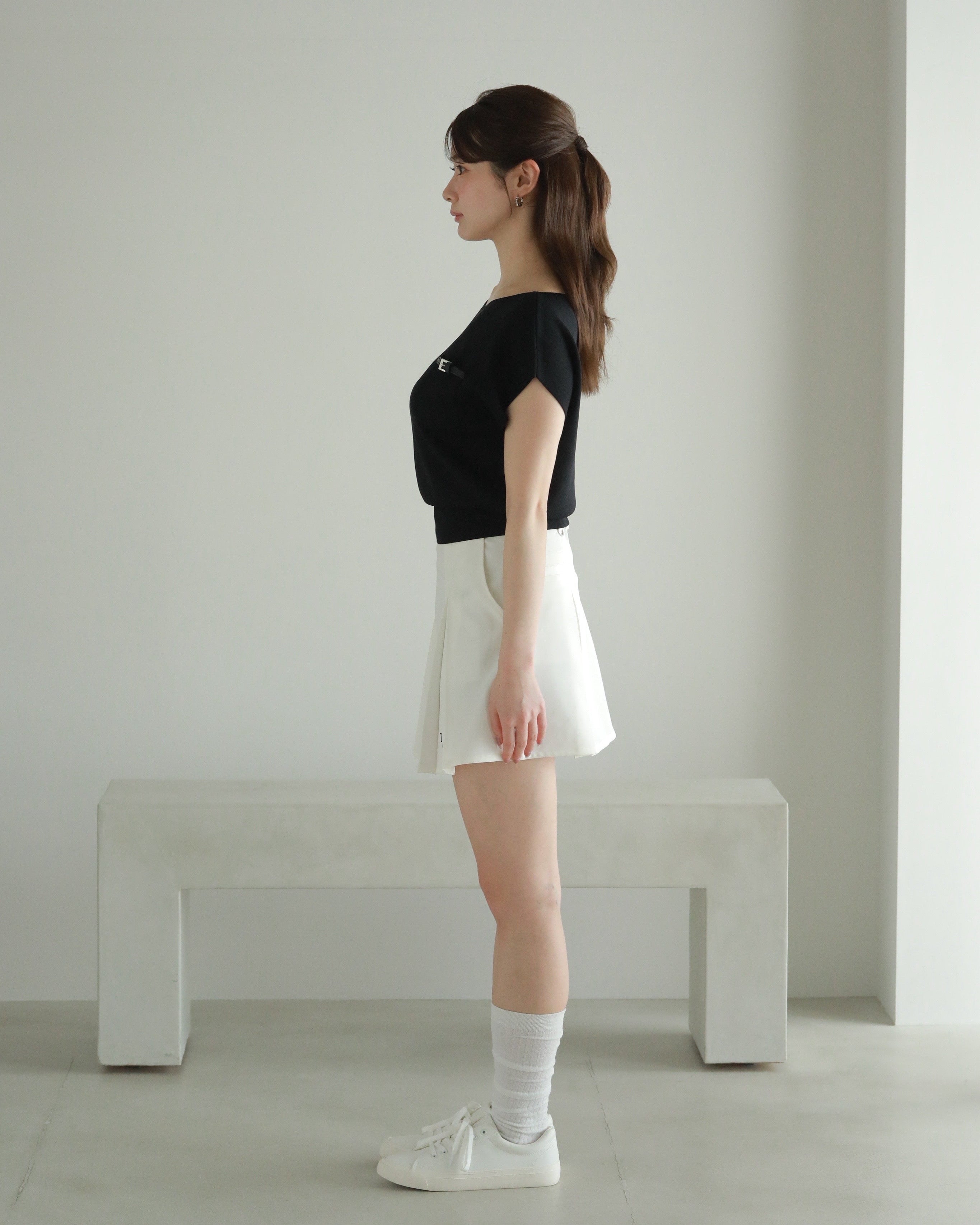 2way layered knit set (BLACK)