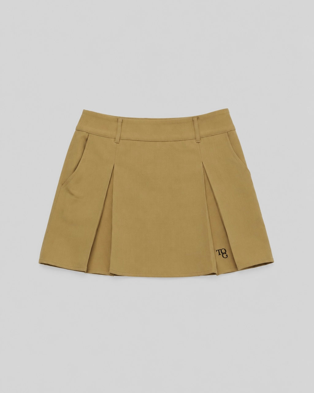 Side pleats skirt (BEIGE)