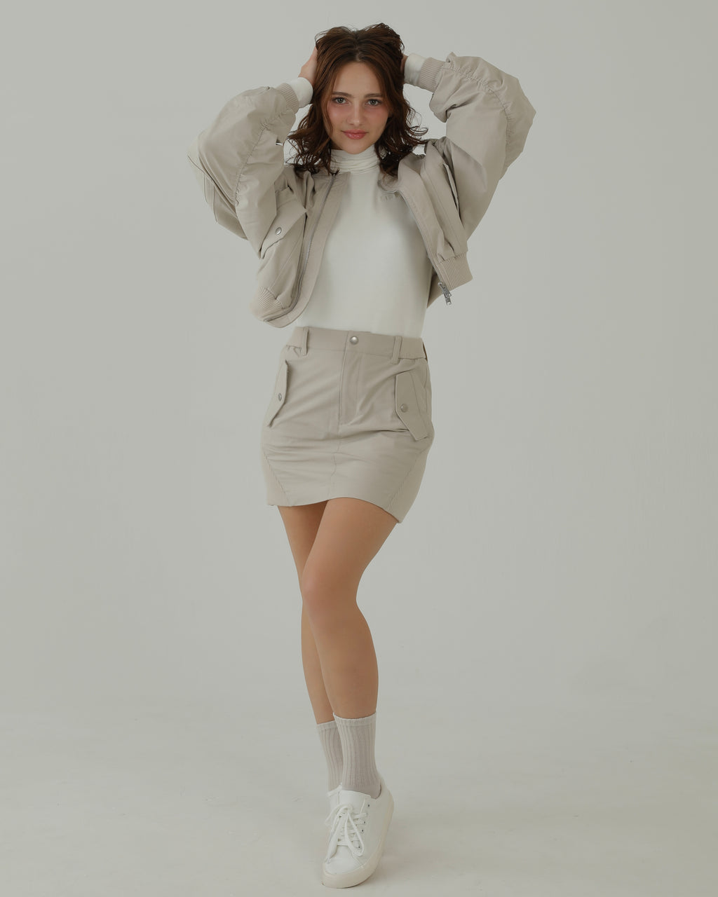 Bise Utility Skirt 
(GREIGE)