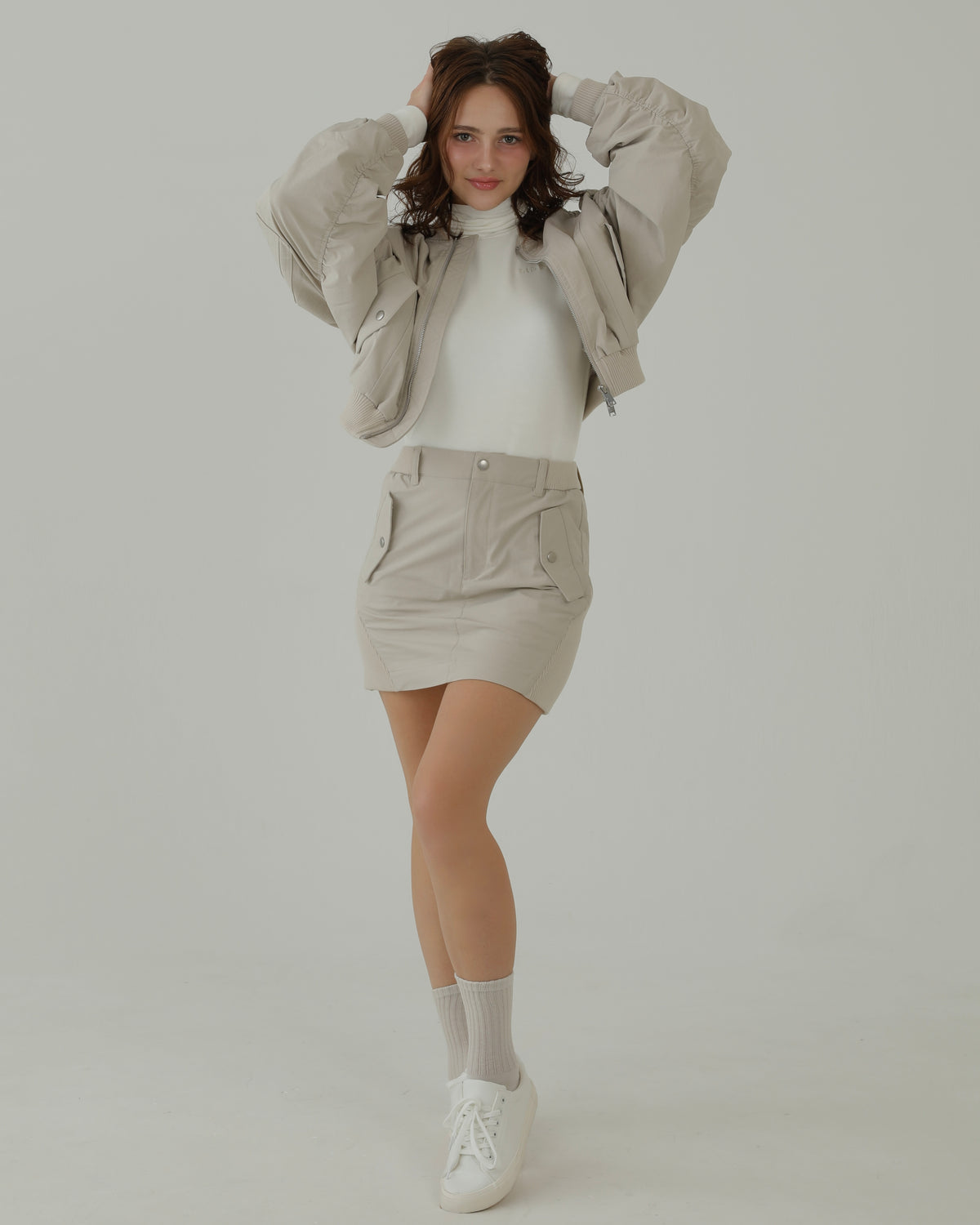 Bise Utility Skirt 
(GREIGE)