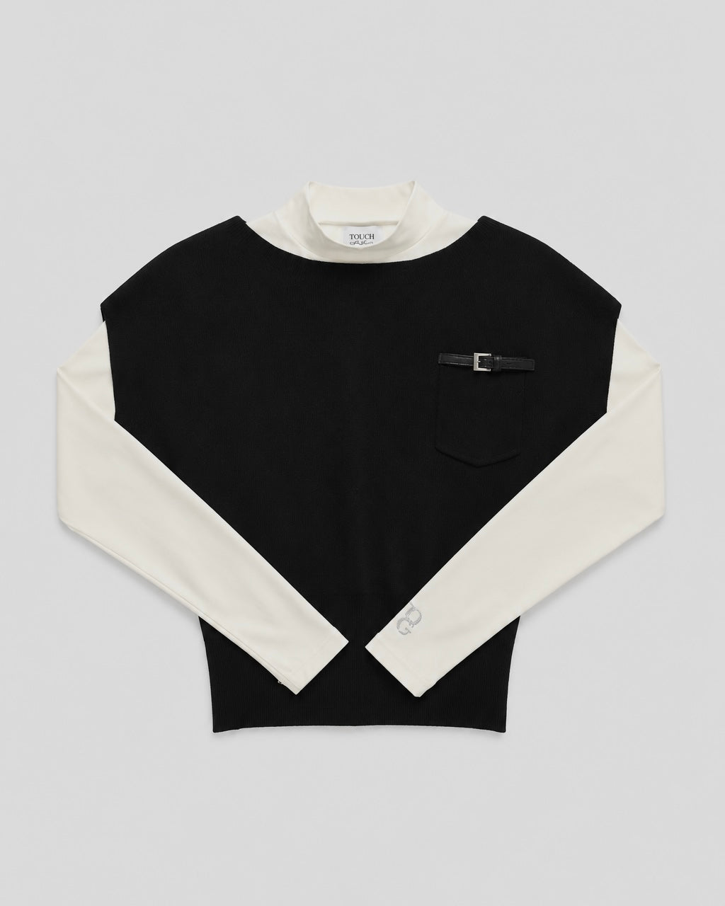 2way layered knit set (BLACK)