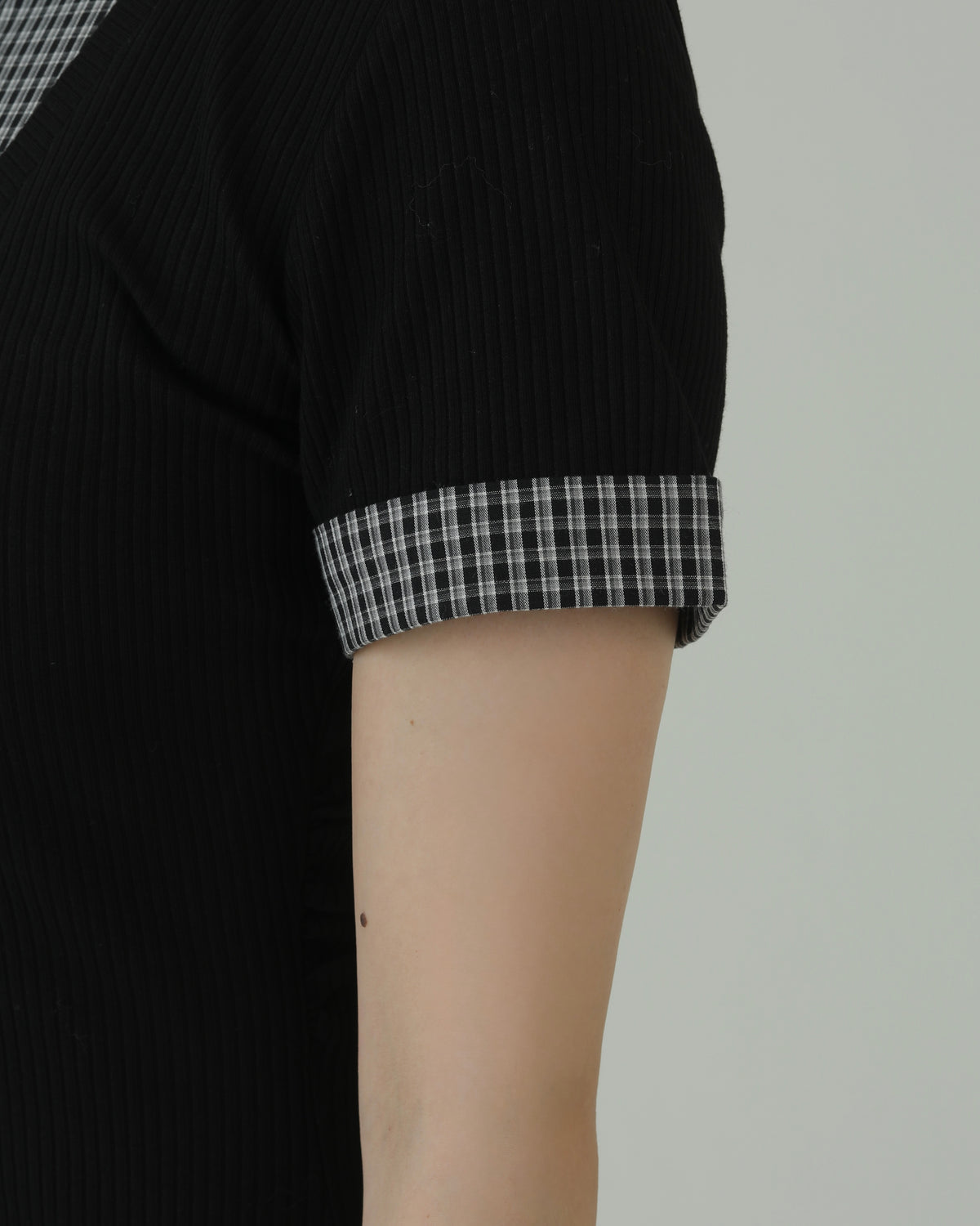 Layered-look mini dress (BLACK)