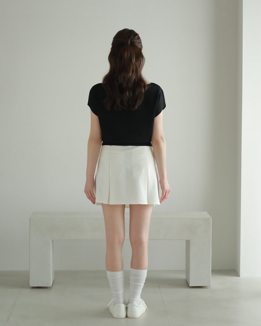 2way layered knit set (BLACK)