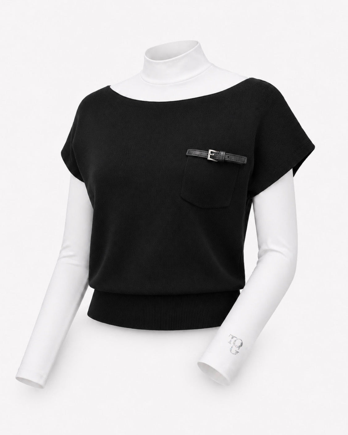 2way layered knit set (BLACK)