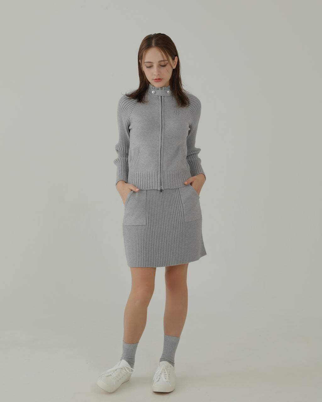 Clarté Knit Skirt (GRAY)