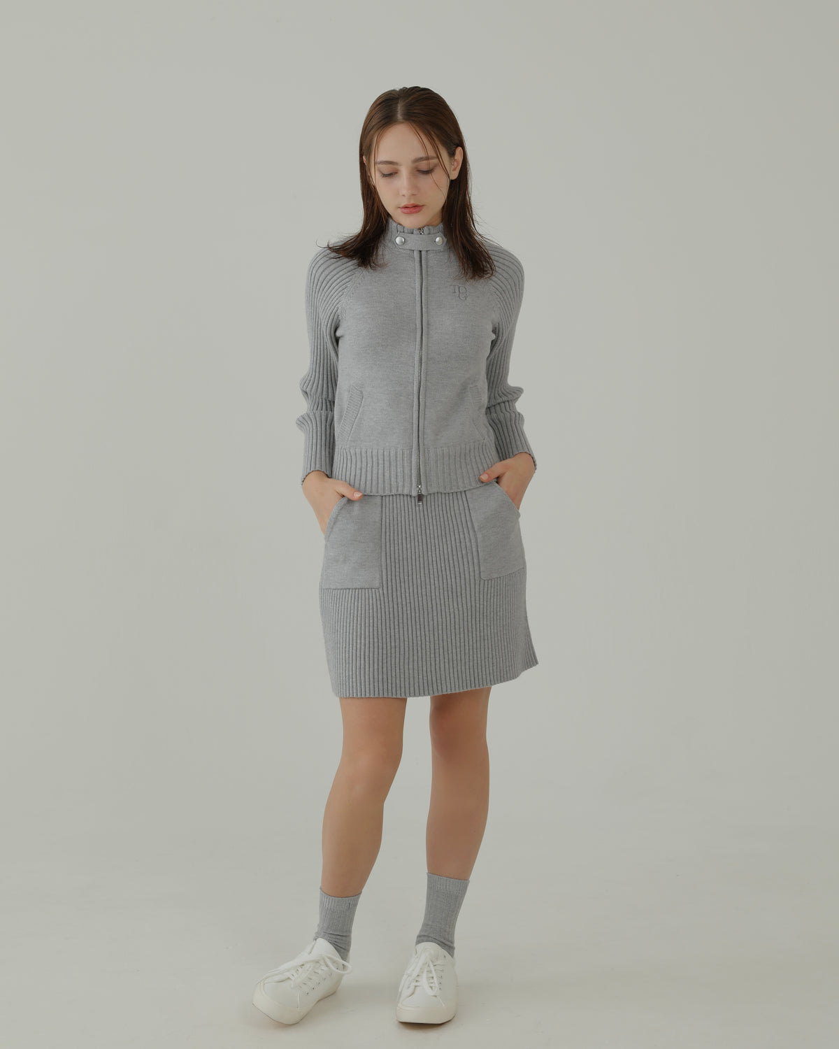 Clarté Knit Skirt (GRAY)