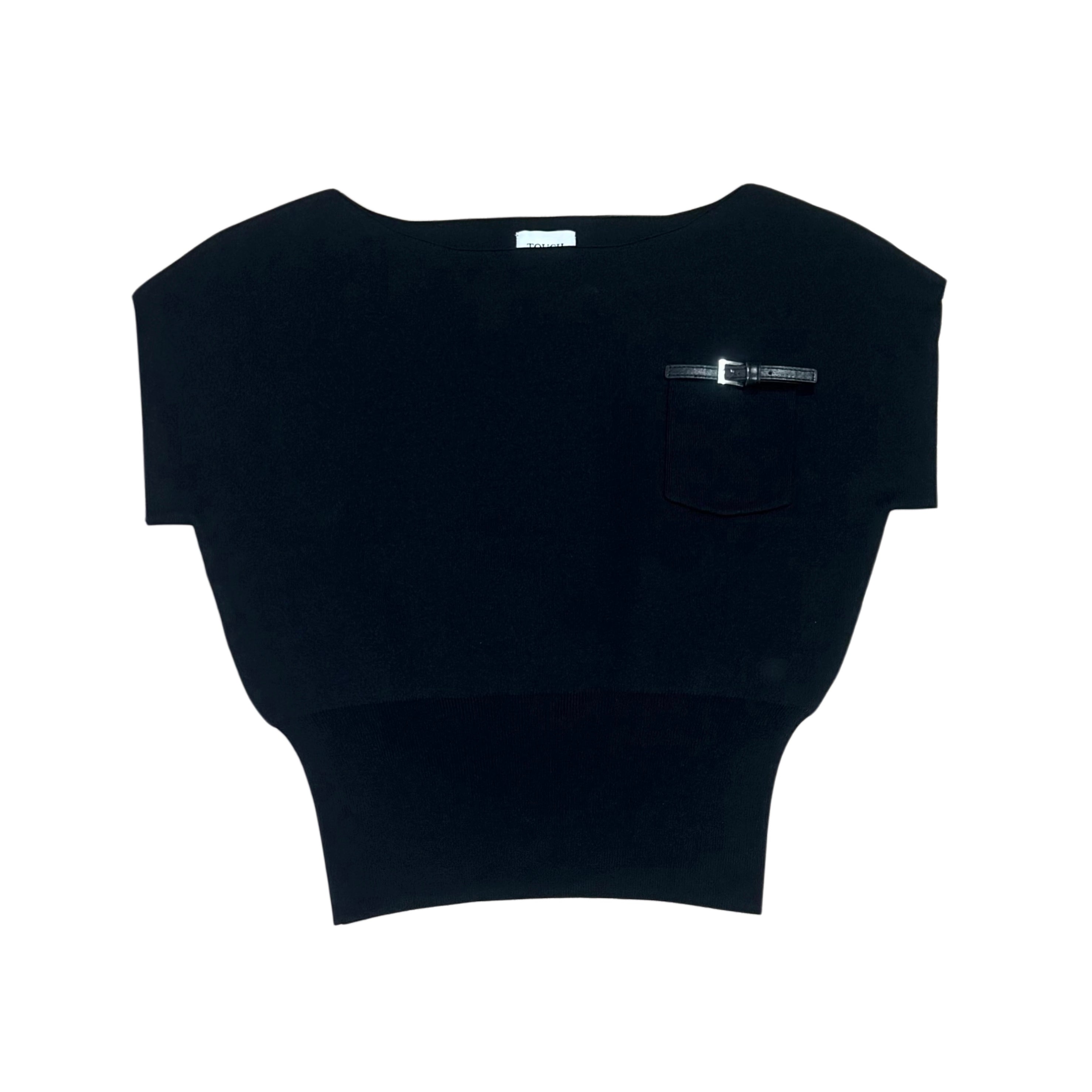 2way layered knit set (BLACK)