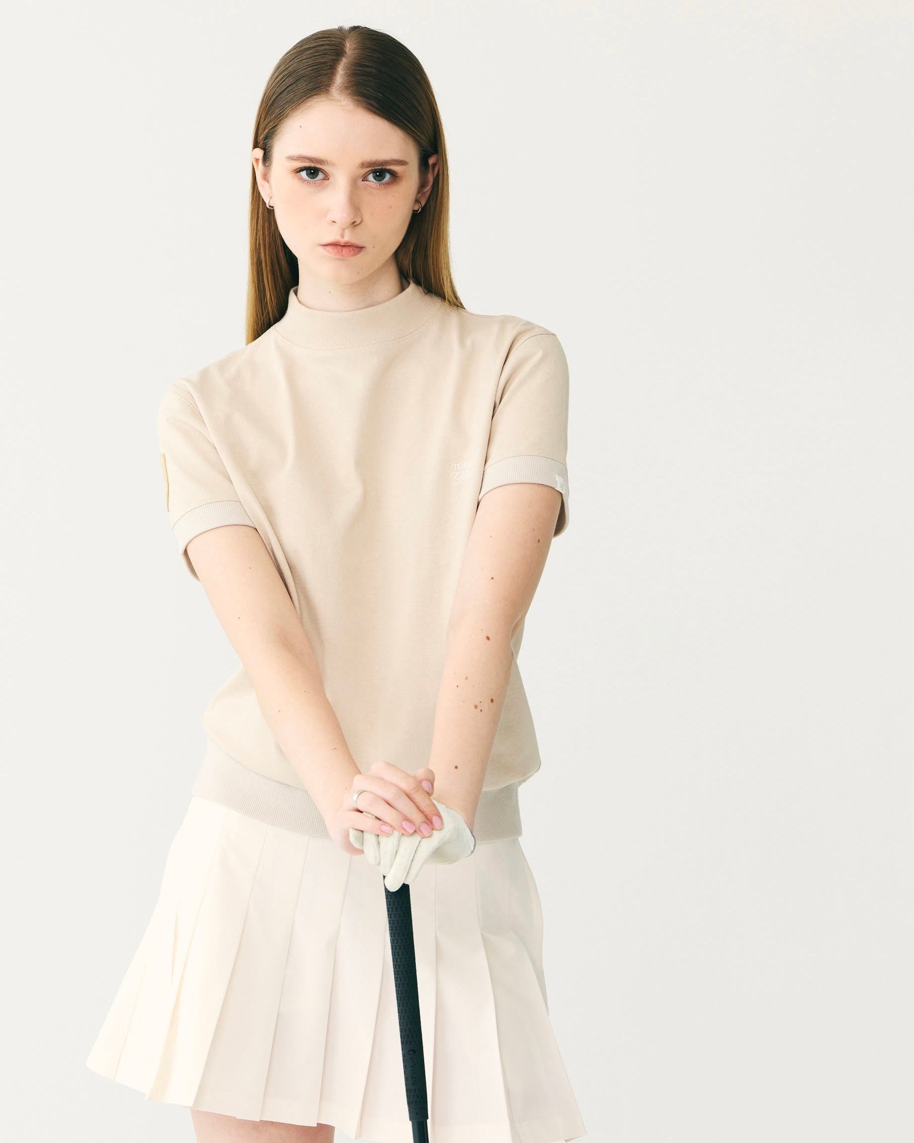 Short Sleeves Mock BEIGE（ショートスリーブモック ベージュ