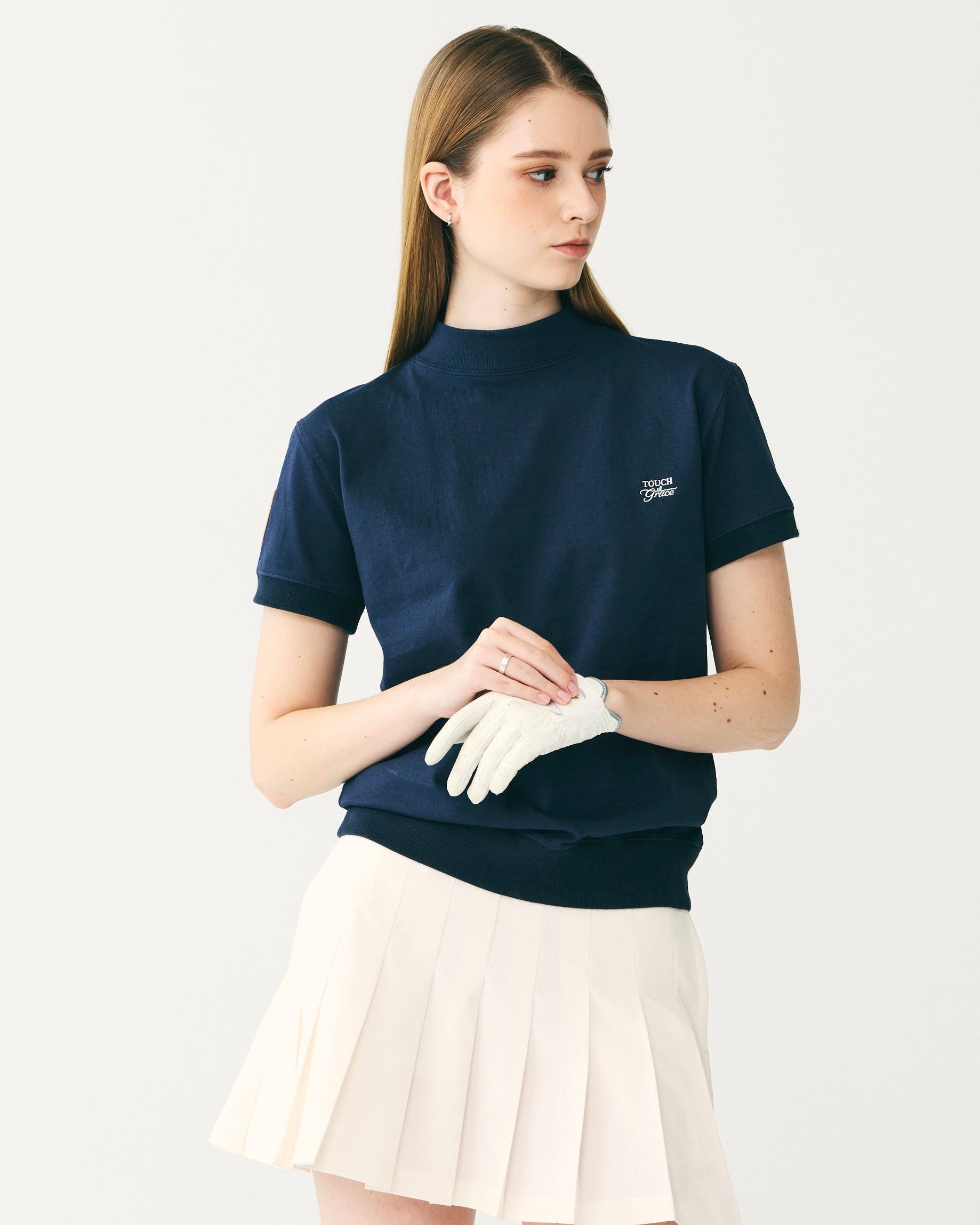 Short Sleeves Mock | NAVY